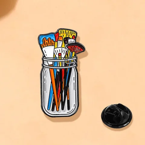 Креативная бутылка, кисть, значок, булавка для художника, подарок для любителей живописи