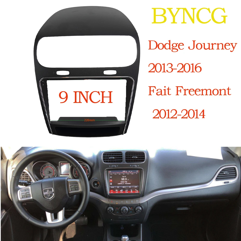 

2 DIN Car Audio Fascia Frame Adapter For Dodge Journey Fait Freemont 9" Big Screen 2DIN Dash Fitting Panel Frame Kit