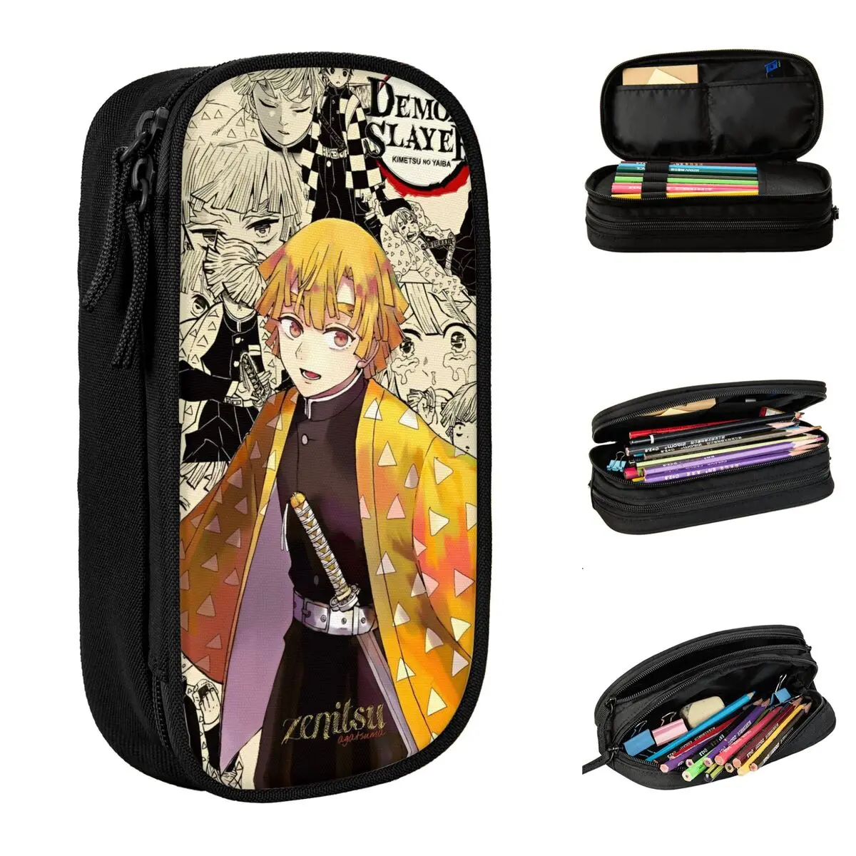 Zenitsu рассекающий демонов карандаш фотообои новые модели сумки большой емкости