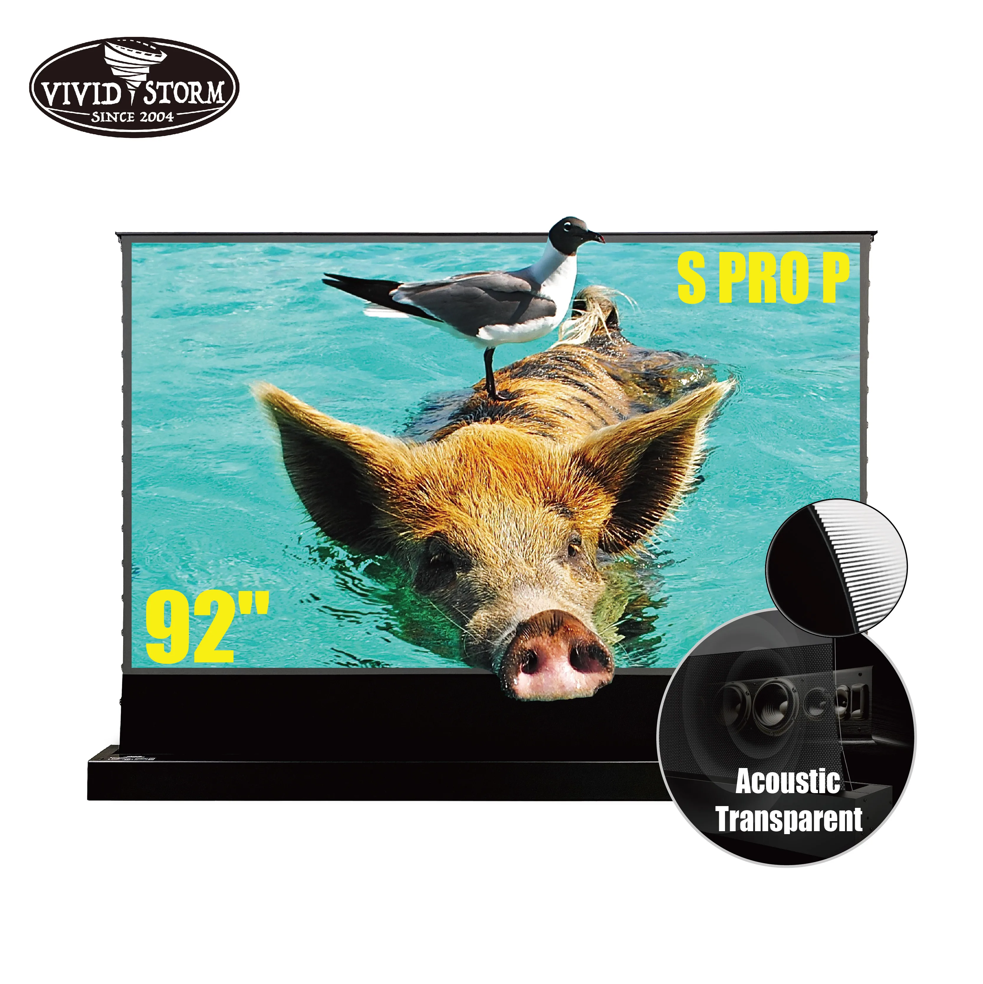 

VIVIDSTORM S PRO P 92 inch portable UST Sound Acoustically Transparent Perforated Ultra short projector throw projection screen