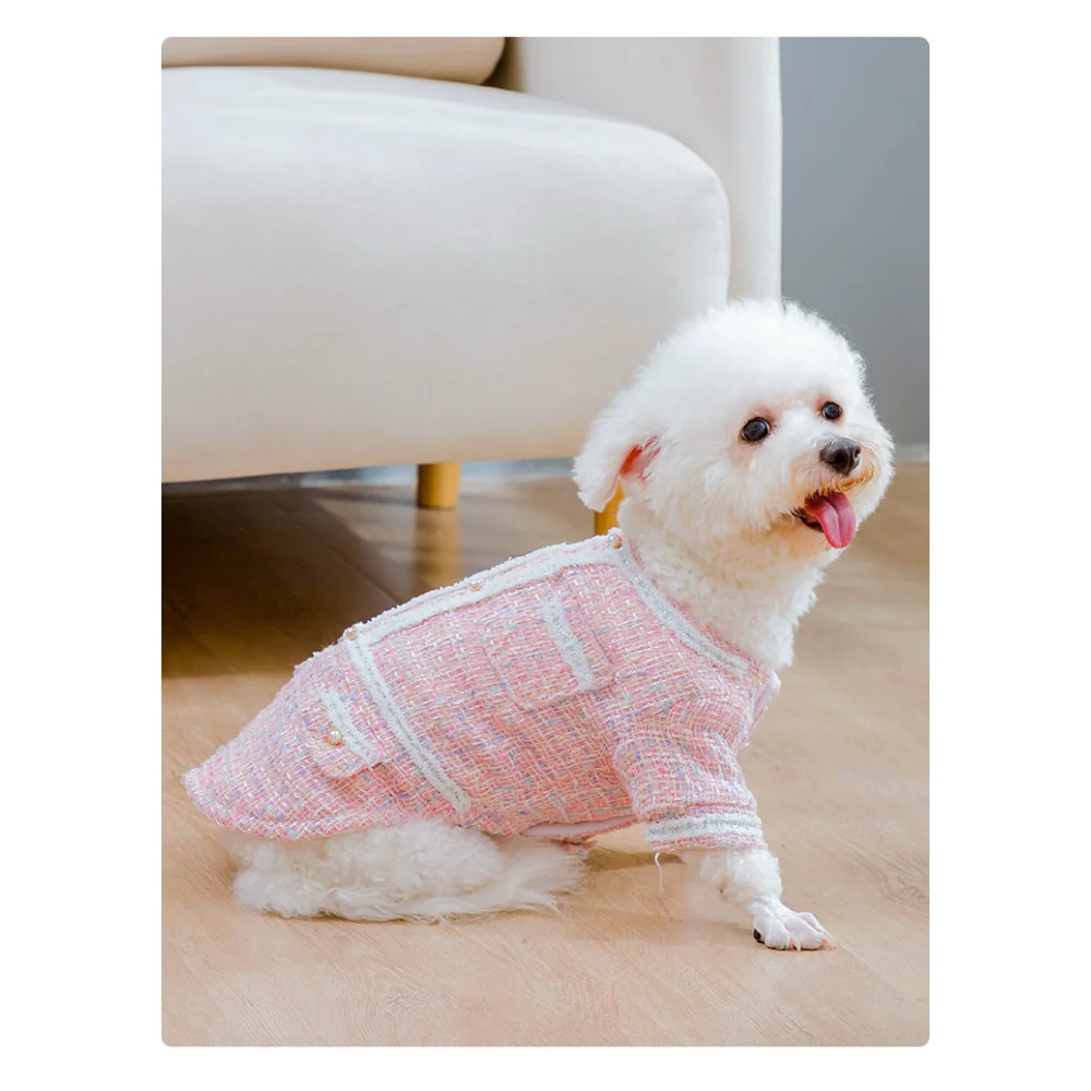 

Small Dog Sweater Winter Autumn Warm Sweet Shirt Cat Cute Wool Coat Puppy Thick Fashion Jacket Pet Clothes Poodle Bulldog Kitten