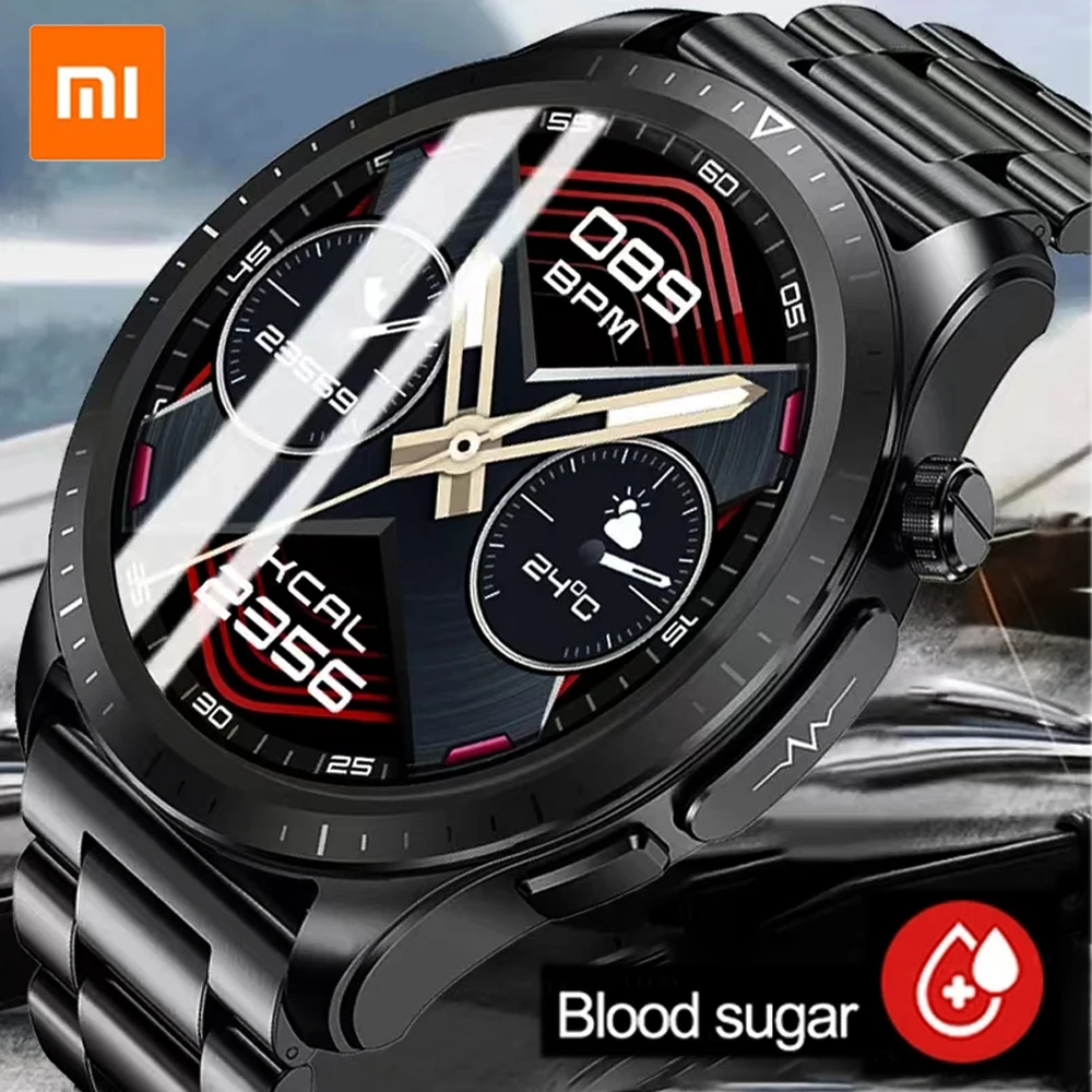 

2023 Blood Sugar Test Smartwatch Men Women Blood Oxygen Glucose Monitoring Smart Watch ECG+PPG Heart Rate Health Sports Watch