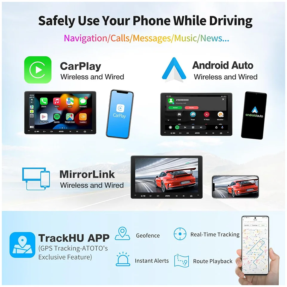 Автомобильный стерео-навигатор ATOTO A6 PF стерео-система на Android с 9 &quotэкраном GPS Wi-Fi