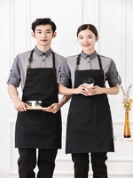 custom logo korean kitchen apron cafe nail salon hairdressers restaurant waiter work clothes keep dry japanese cleaning pinafore