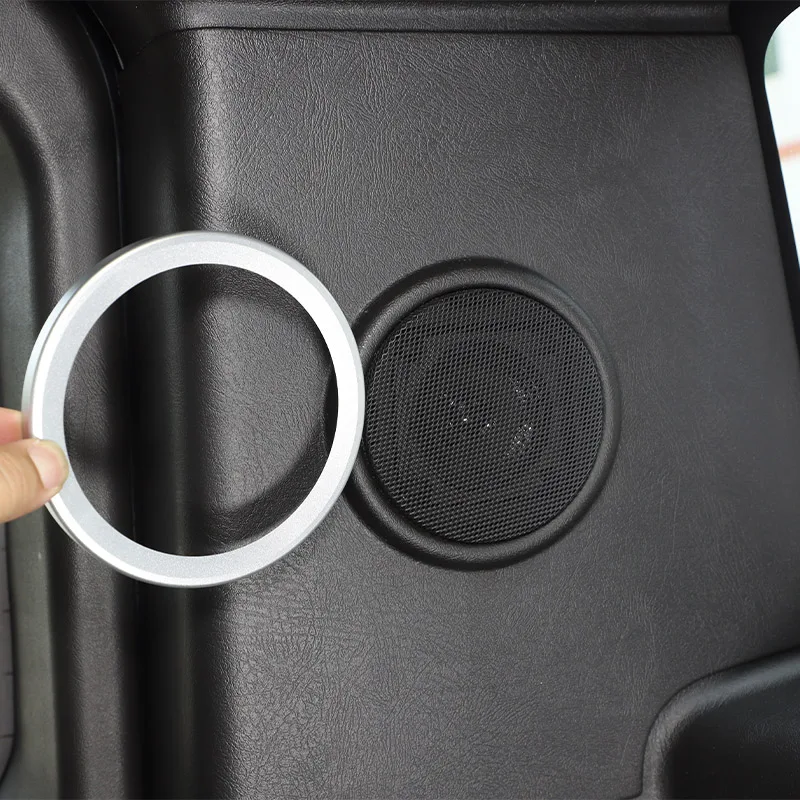 For Hummer H2 2003-2007 Aluminum Alloy Silver Car Trunk Horn Ring Decorative Sticker Car Interior Accessories