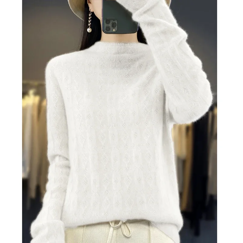 Женский вязаный свитер с длинными рукавами повседневный теплый Свободный