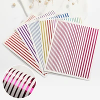 1 sheet strip stickers metal tape nails art adhesive diy foil papers tips decals gold lines stripe geometric waved self slider