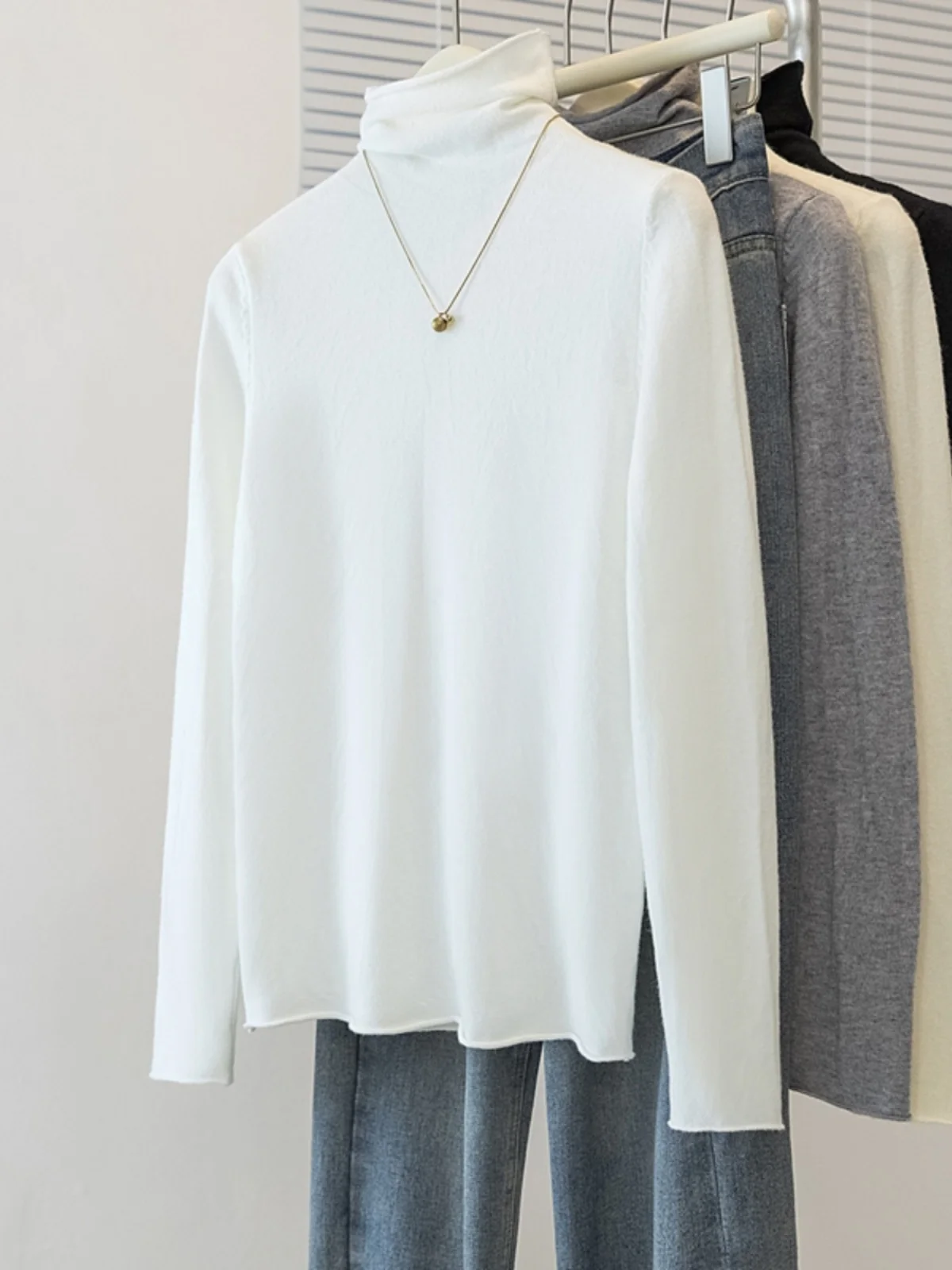 Рубашка с высоким воротником и шлифовкой рубашка длинными рукавами женская