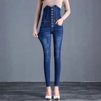 women trousers womens jeans pencil casual denim stretch fashion waist black simple skinny jeans cotton high blue pants skinny j