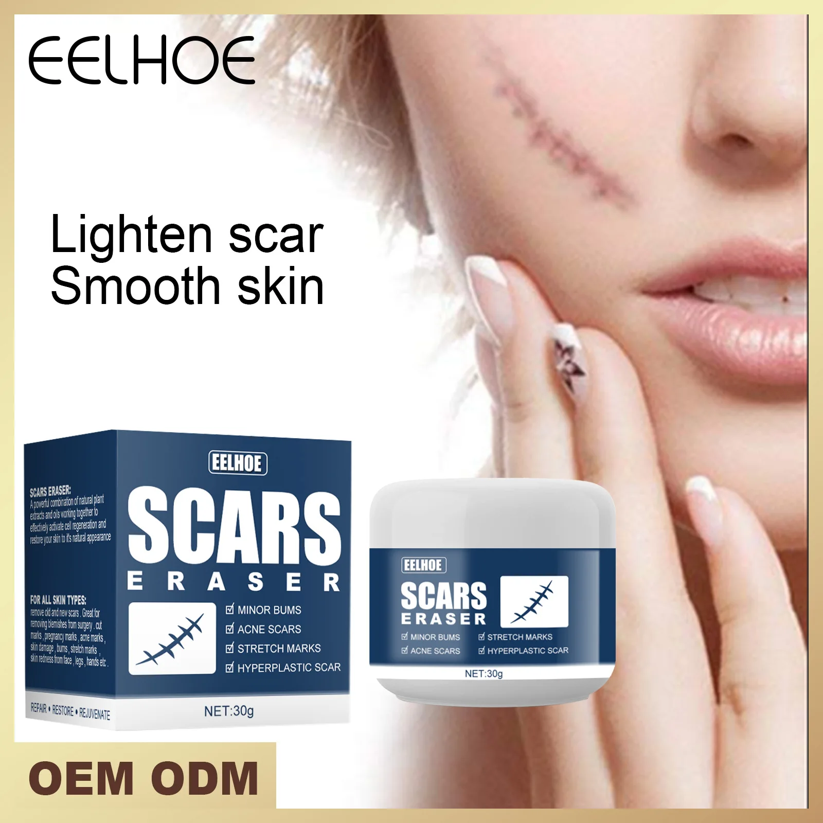 

EELHOE Scar Removal Cream Acne Scars Gel Stretch Marks Surgical Scar Burn for Body Pigmentation Corrector Acne Spots Repair Care