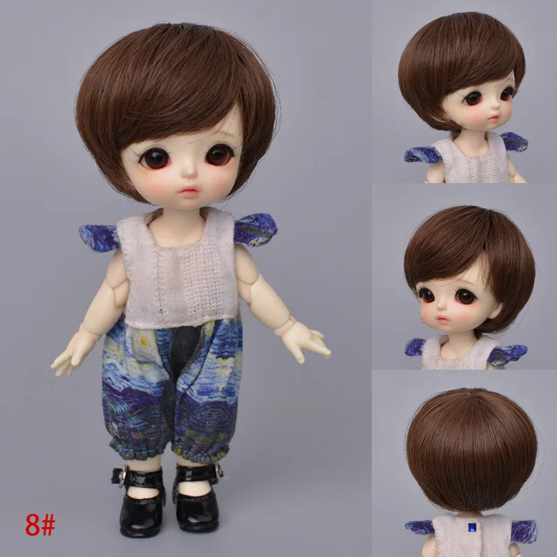 

Парик для куклы 1/8 BJD, короткие челки, прямые волосы, парик из высокотемпературного волокна для куклы «сделай сам», подарок для девочки, мальч...