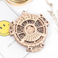 creative gift diy assembled toy childrens wooden mechanical gear rotating perpetual calendar three dimensional puzzle model