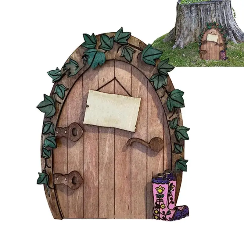 

Fairy Door Kit Fairy Gnome Home Miniature Tree Stump Decor Gnome Door Set Garden Art Outdoor For Kids Window Miniature Fairy