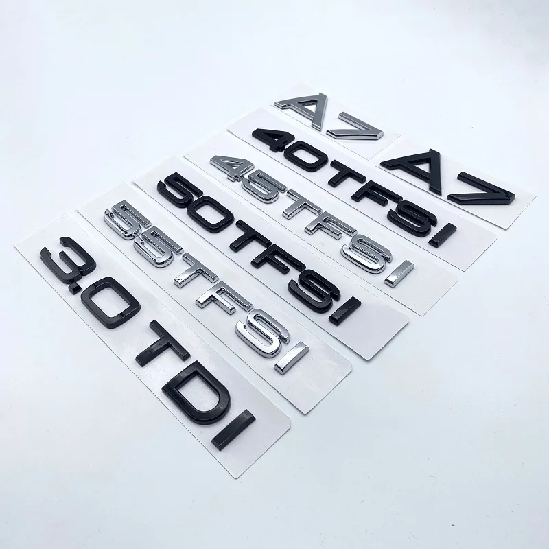 

ABS Letters Numbers Emblem for Audi A7 S7 35TFSI 40TFSI 45TFSI 50TFSI 55TFSI 40TDI 50TDI Quattro Car Trunk Grille Logo Sticker