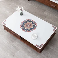 muslim ramadan decor leather tablecloth pvc printing waterproof oilproof table linen custom square round table cover protector