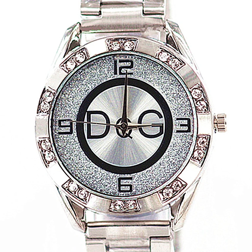 DQG Hot sell Women's Stainless steel luxury watch, crystal quartz bracelet, gold and silver, 2023
