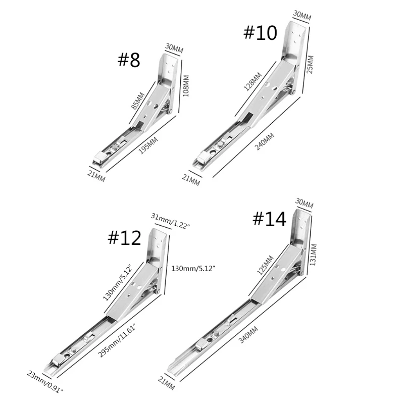 

Folding Wall Mounted Shelf Bracket, Strong Load Heavy Duty Metal Collapsible Shelf Brackets for Space Saving DIY Bracket