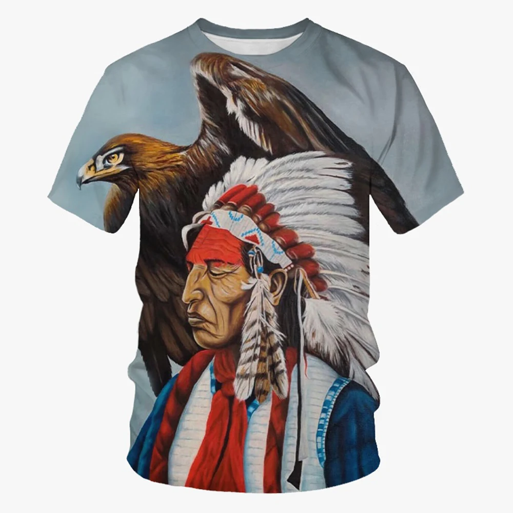 Футболка мужская с круглым вырезом Повседневный пуловер оверсайз в индийском