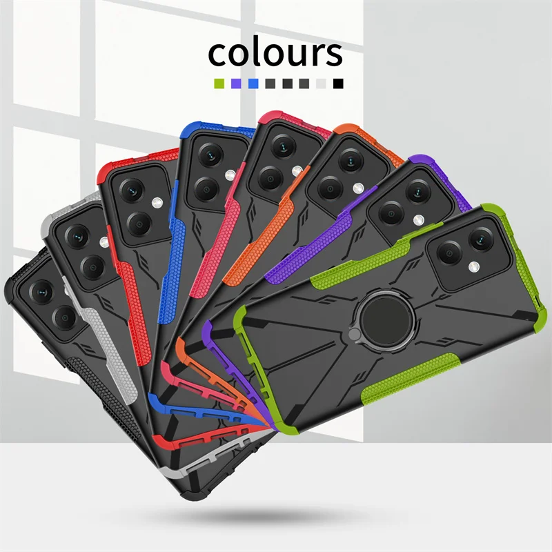 For Poco X5 5G Case For Xiaomi Poco X5 Cover Funda Shell Ring Armor Shockproof Protective Phone Bumper For Poco X5