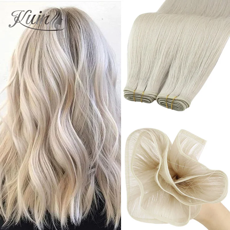 

Straight Silk Hair Weft Unproccessed Raw Virgin Human Hair Extensions For Women Kuin Hair Weaves Bundles 100G/Set One Donor Weft