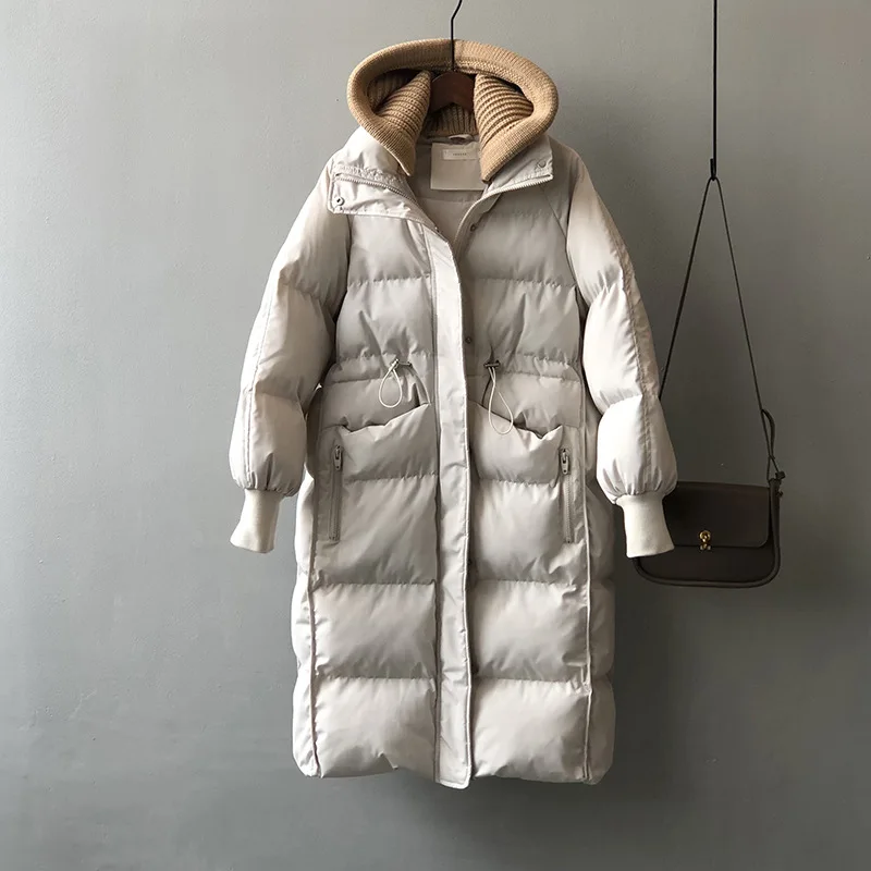 2022 Winter New Cotton-padded Jacket Women Long Heavy Industry Wool Hooded Cotton Coat Women enlarge