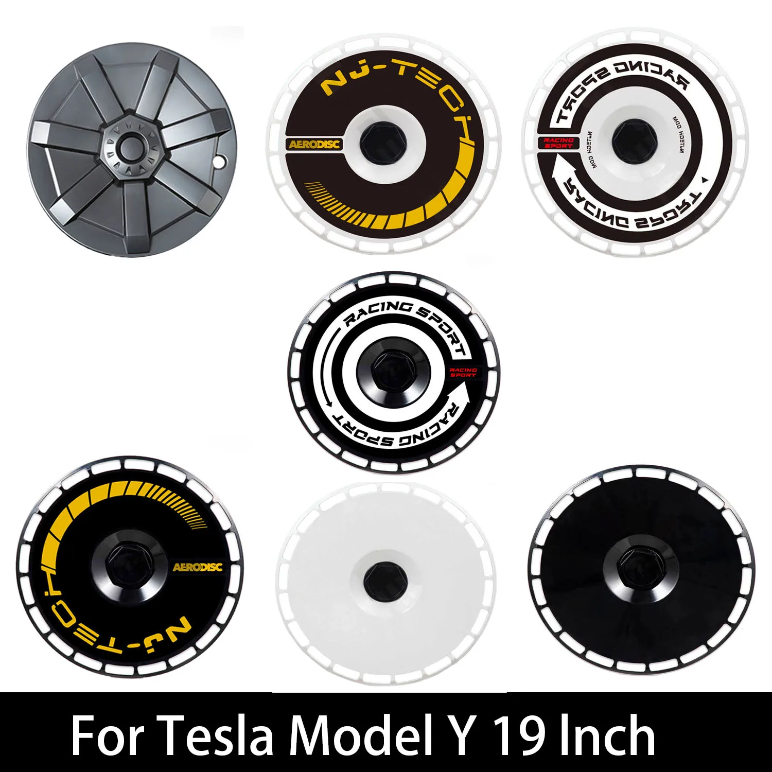 

4 шт., сменные колпачки для ступицы колеса, колпачки для ступицы автомобиля, аксессуары для полной крышки обода для Tesla Model Y 19 дюймов 2021 2018-2022
