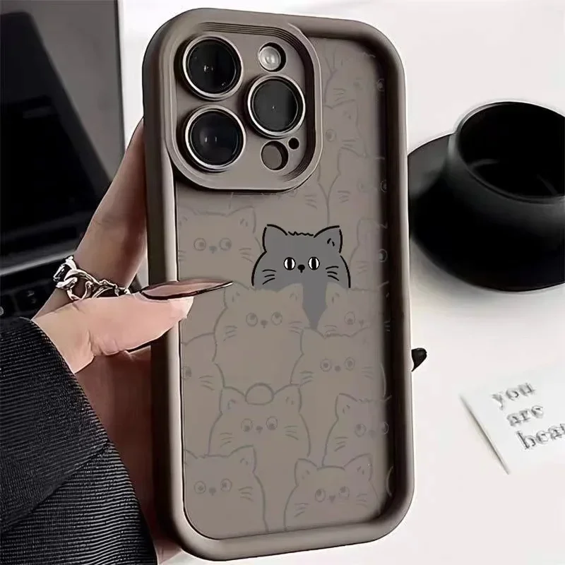 Funny Cats Graffitis Dogs Phone Case for OPPO A5 A7 A16 A17 A38 A53 A54 A55 A58 A72 A74 A76 A78 A94 A98 4G 5G Cover