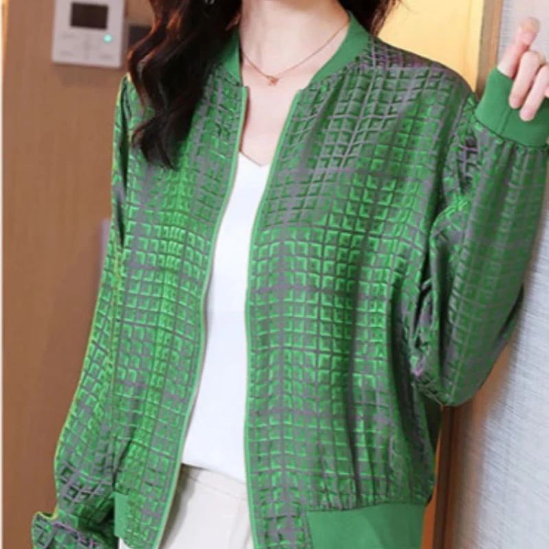 Бейсбольное пальто-авиатор с решетчатым принтом женская роскошная повседневная