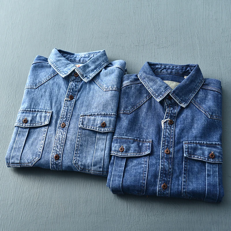 Мужские джинсовые топы Idopy с длинным рукавом лоскутные байкерские карманы модные