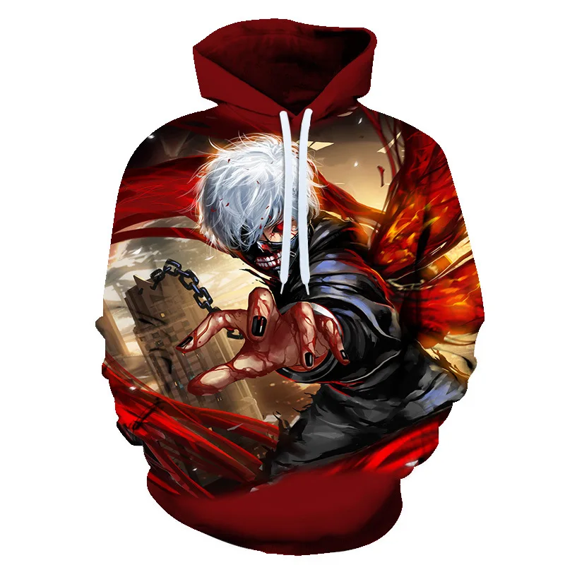 

Boy Girl Anime 3D Tokyo Ghoul Graphic Hoodies Fashion Clothing Men Women Spring Autumn Child Hooded Sweatshirts Y2K Coat Tops