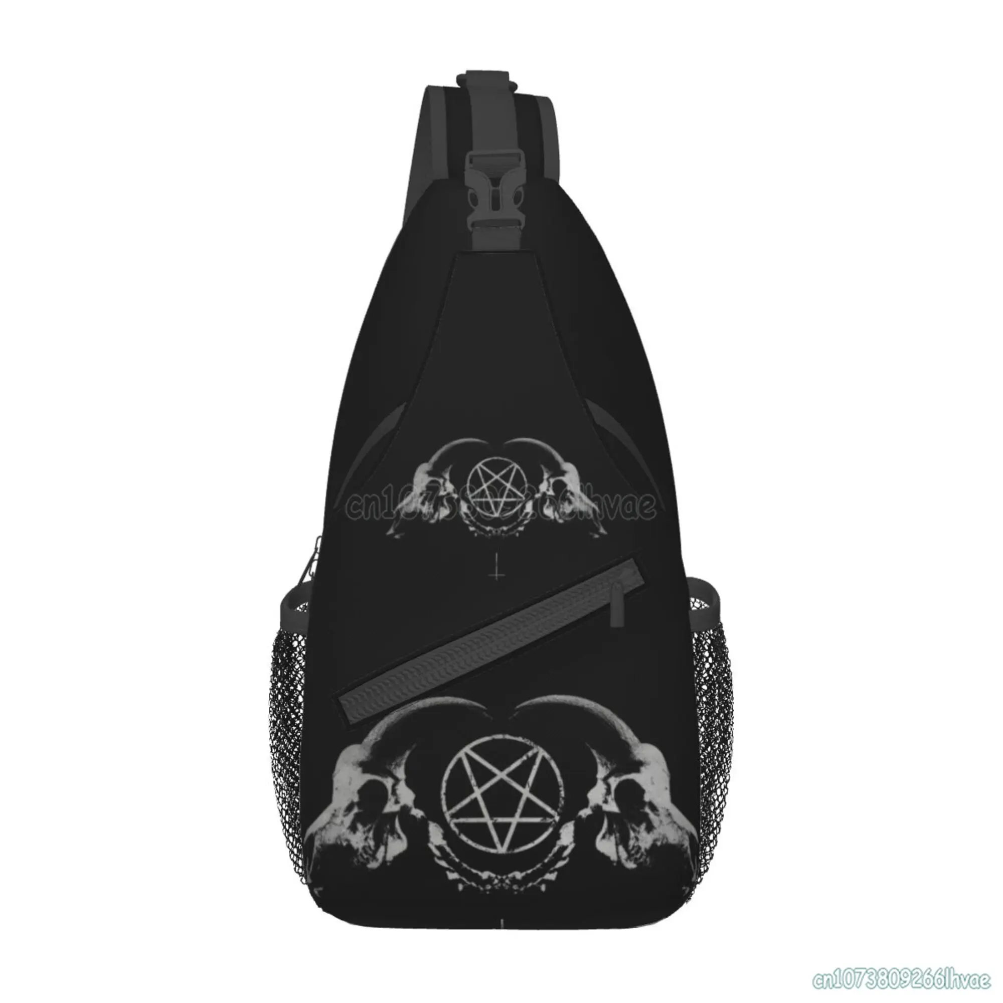 

Pentagram Satantic Occult Church of Satan Goat Goth Chest Bag Unisex Casual Sling Bag Crossbody Shoulder Backpack for Travel