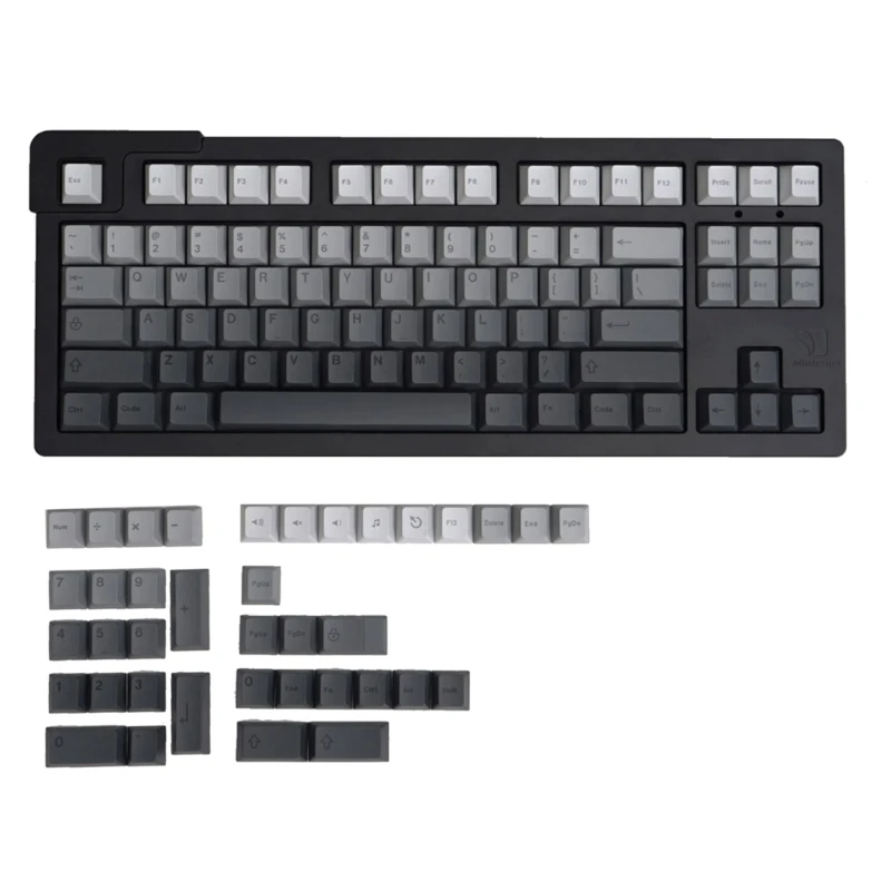 

125 Keys Game Keyboard Keycaps CherryProfile Thick PBT Dye Sublimation Gray KeyCap Set For Mechanical Keyboard