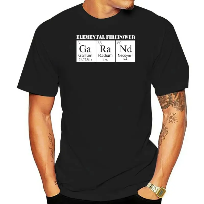 

2022 стихий Firepower M1 Garand, футболка с периодической таблицей элементов времен Второй мировой войны