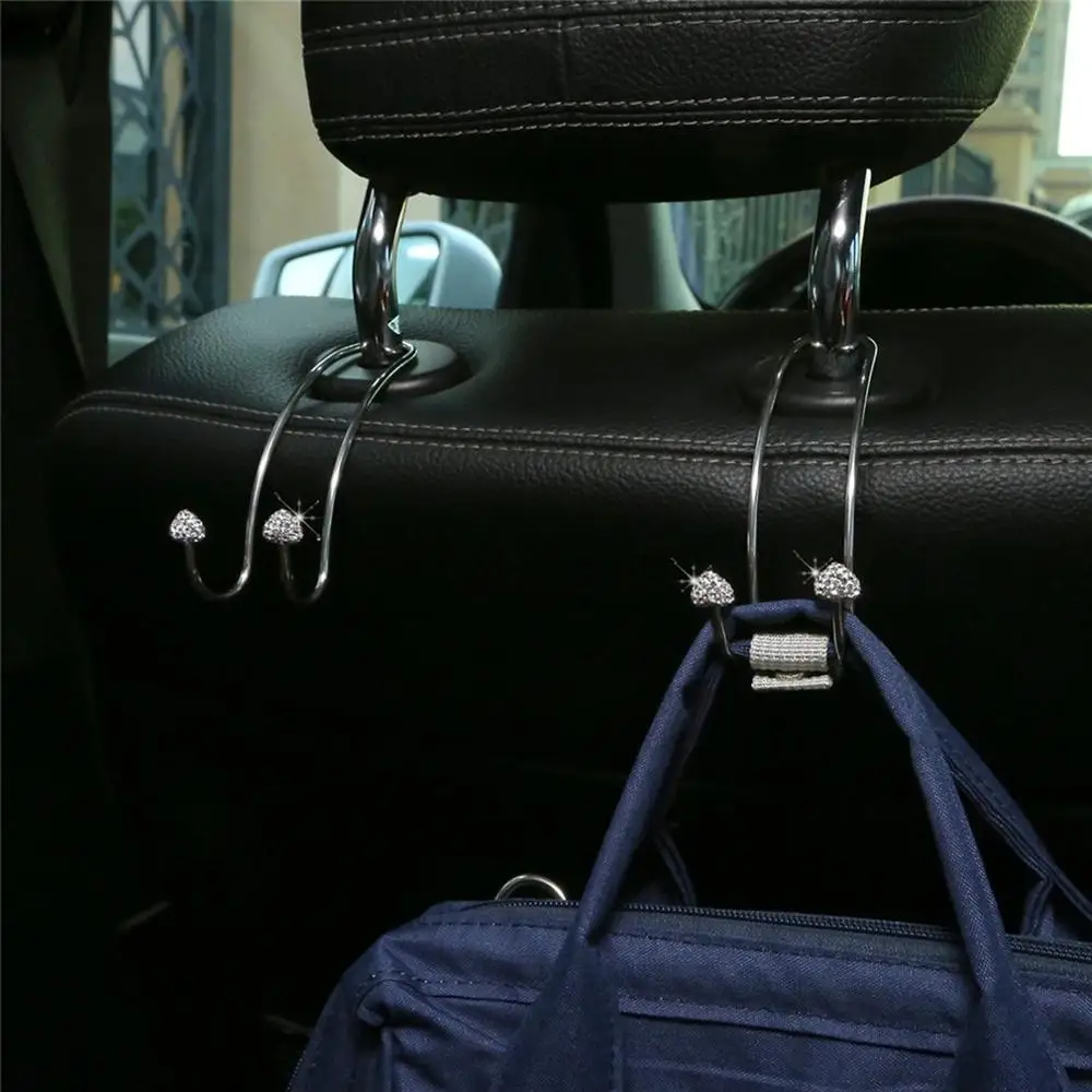 

Car Seat Back Drill Hook Stainless Steel Peach Heart Generic Car Headrest Hook Car Seat Hook Rugged Frame