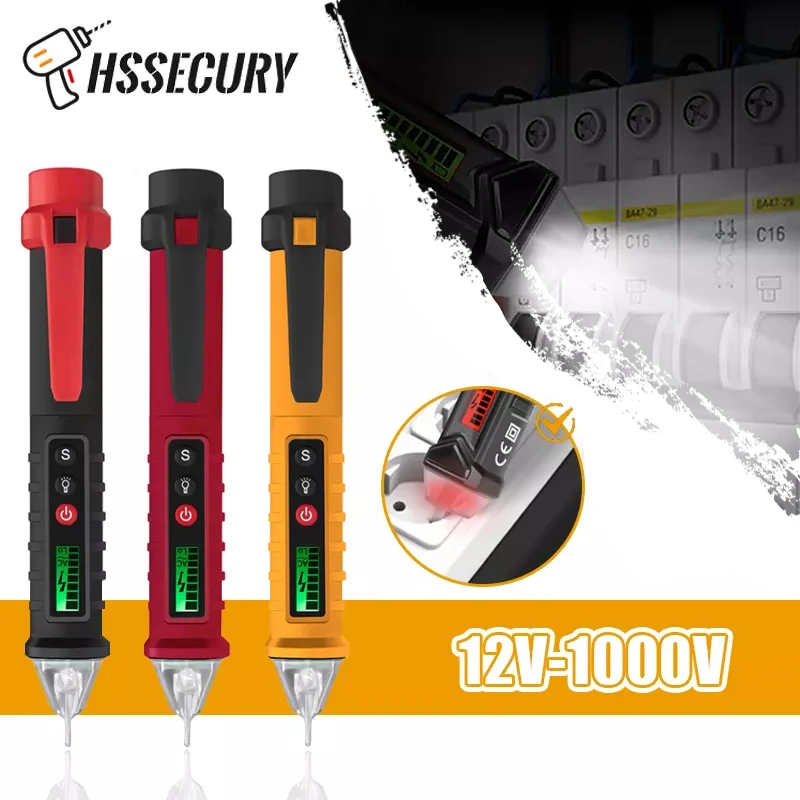 

AC1010 Non-contact AC Voltage Detector Test Pencil Tester Meter with LED Light Indicator Tester 12V-1000v Electrical Test Pen