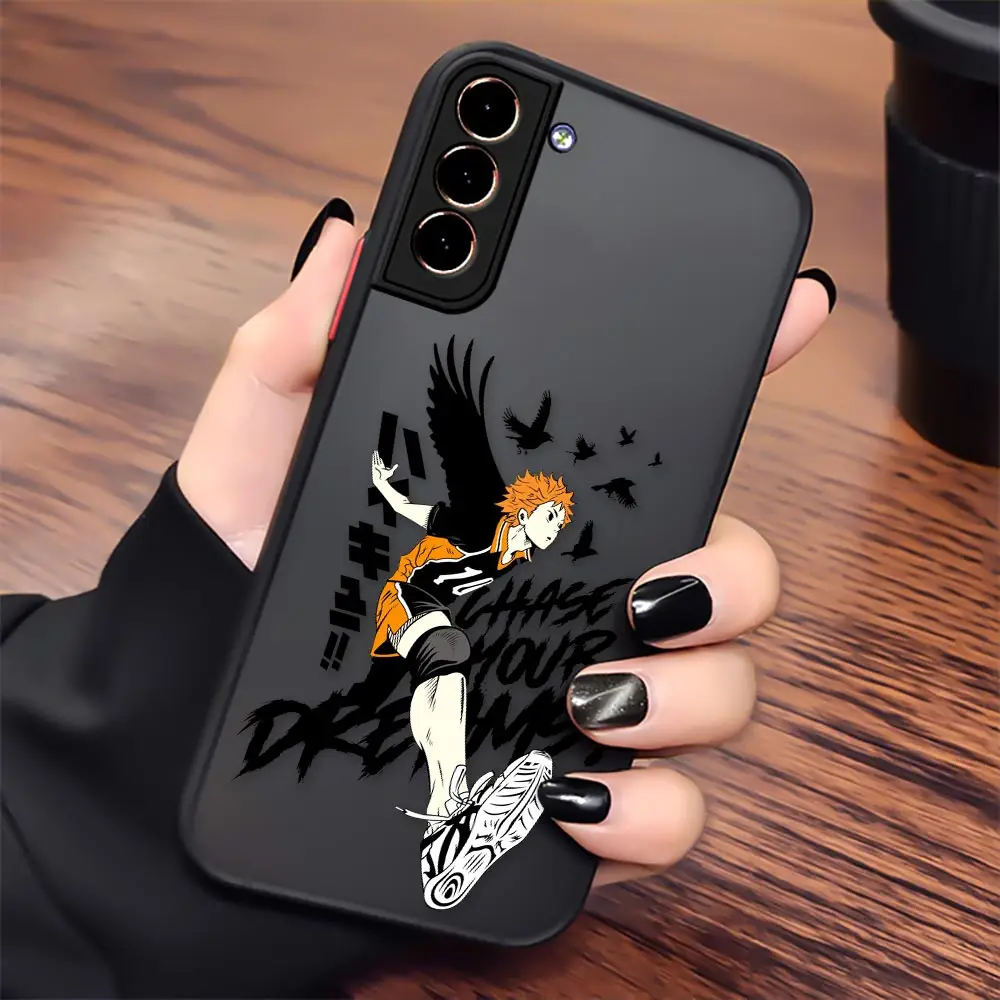 Volleyball S22 5G Case For Samsung S20 FE S21 S22 Ultra Cases Galaxy S21 S10 S9 Plus Matte Back Covers Haikyuu High School Anime images - 6