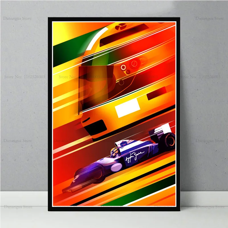 Современный Стиль Айртон Сенна Гоночный Автомобиль Звезда Холст Принт Настенное