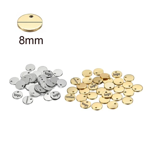 Круглые подвески из нержавеющей стали с гравировкой 6-12 мм