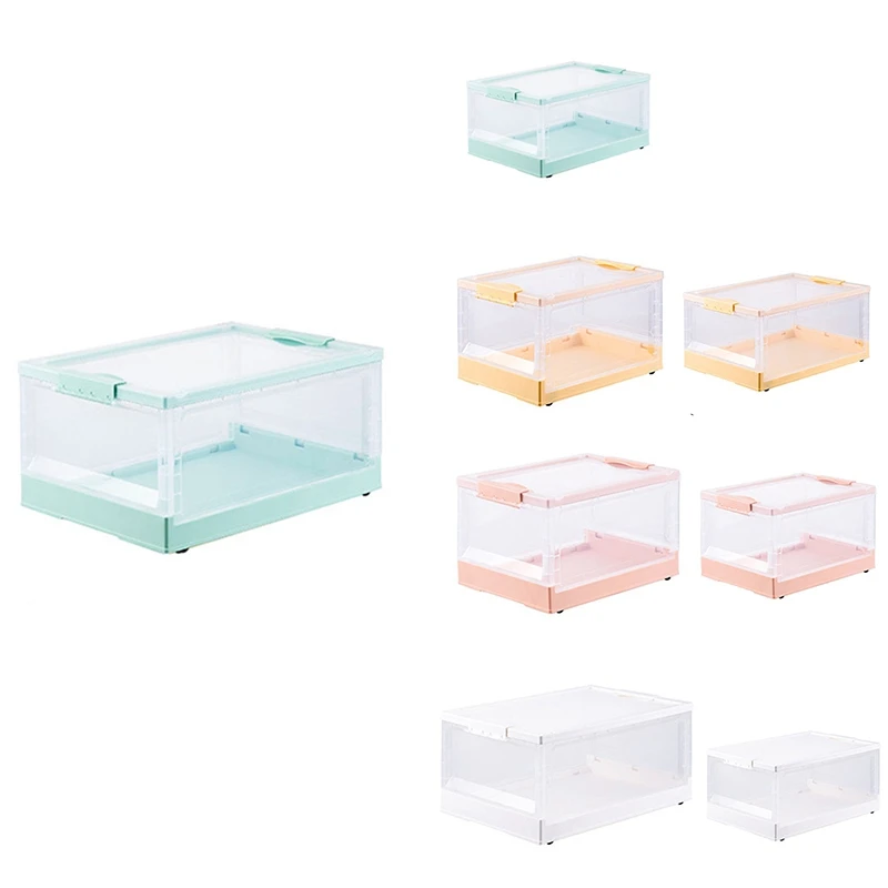 

Foldable Book Storage Box Household Plastic Transparent Storage Box Student Book Organizing Bookcase Storage
