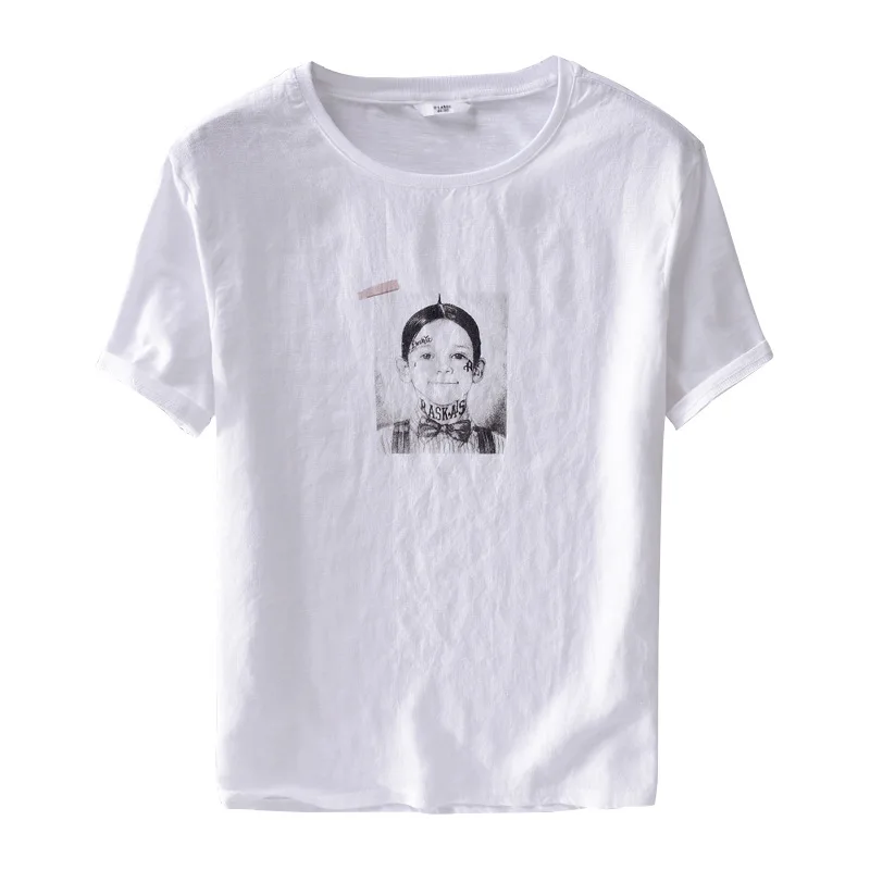 

Женская хлопковая футболка с коротким рукавом и круглым вырезом