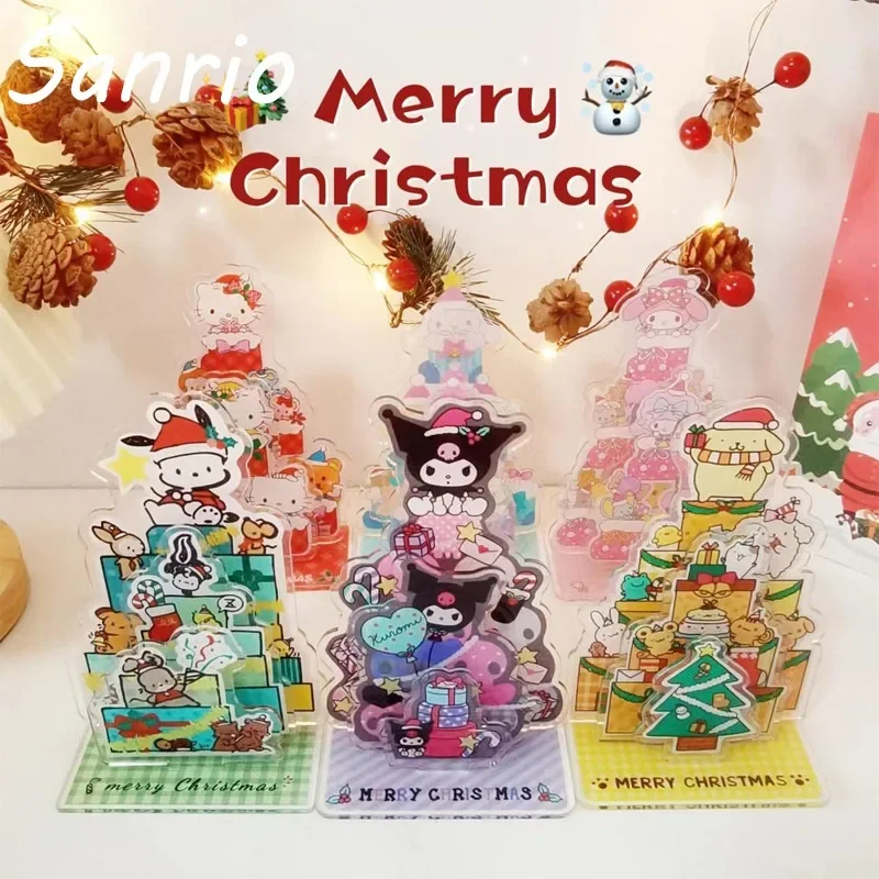 

Sanrio Hello Kitty Kuroi Acrylic Desktop Decoration Pochacco Cinnamoroll Cute Christmas Greeting Card Gift DIY Standing Plaque