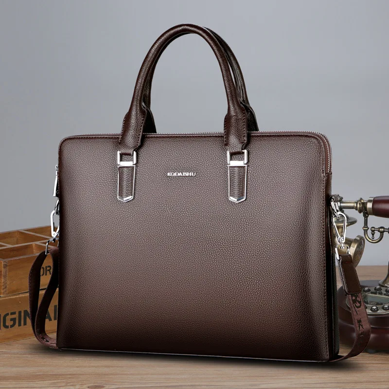 

Portfolio Men Laptop Bag Bag for Documents Men's Notebook Folder Luxury Briefcase Womens Bags for Women Suitcase Handbag Leather