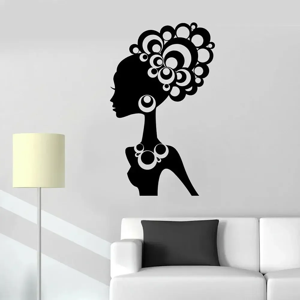 Горячая сексуальная девушка Decalcomania Da Muro in Vinile Soggiorno Black African Lady Cool Decor Adesivi Murali Salone Di