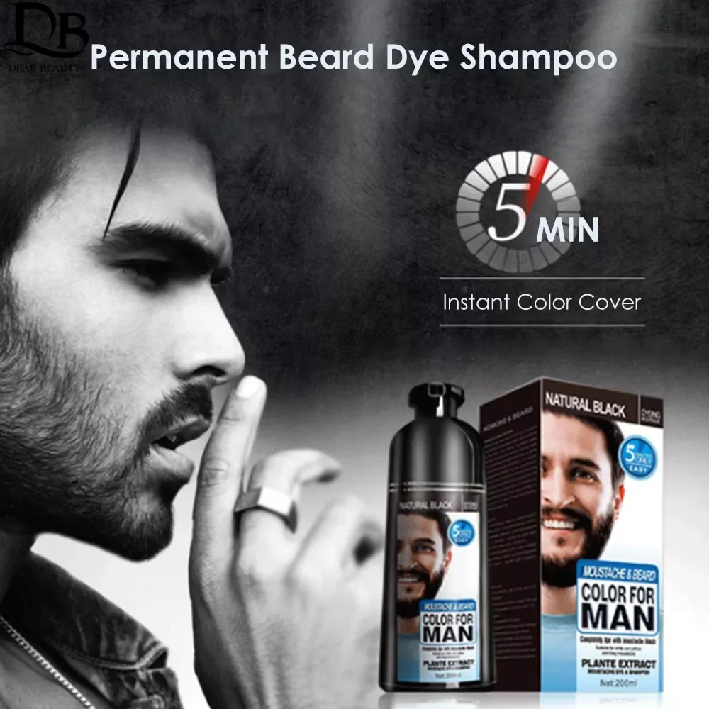 

NEW IN Natural Beard Dye Cream Men Mustache Beard Cream Natural Black Dye Wax Fast Color Long Lasting Black Beard Care Tint Crea