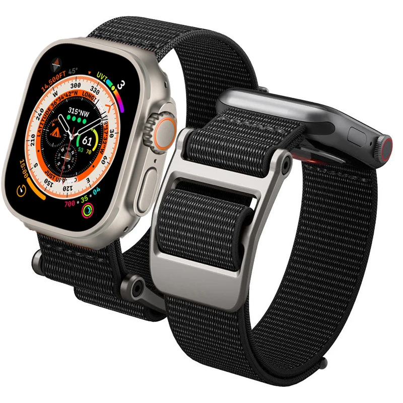 

Nylon Adjustable Strap for Apple Watch 8 ultra 49mm Watchband for iWatch 8 7 6 5 4 3 2 SE Serie Watchband Smart Watch Accessorie