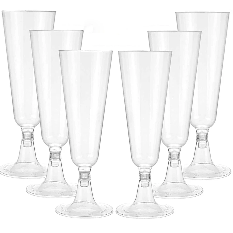 

120Piece Clear Plastic Champagne Glasses Champagne Glasses Disposable Toasting Glasses