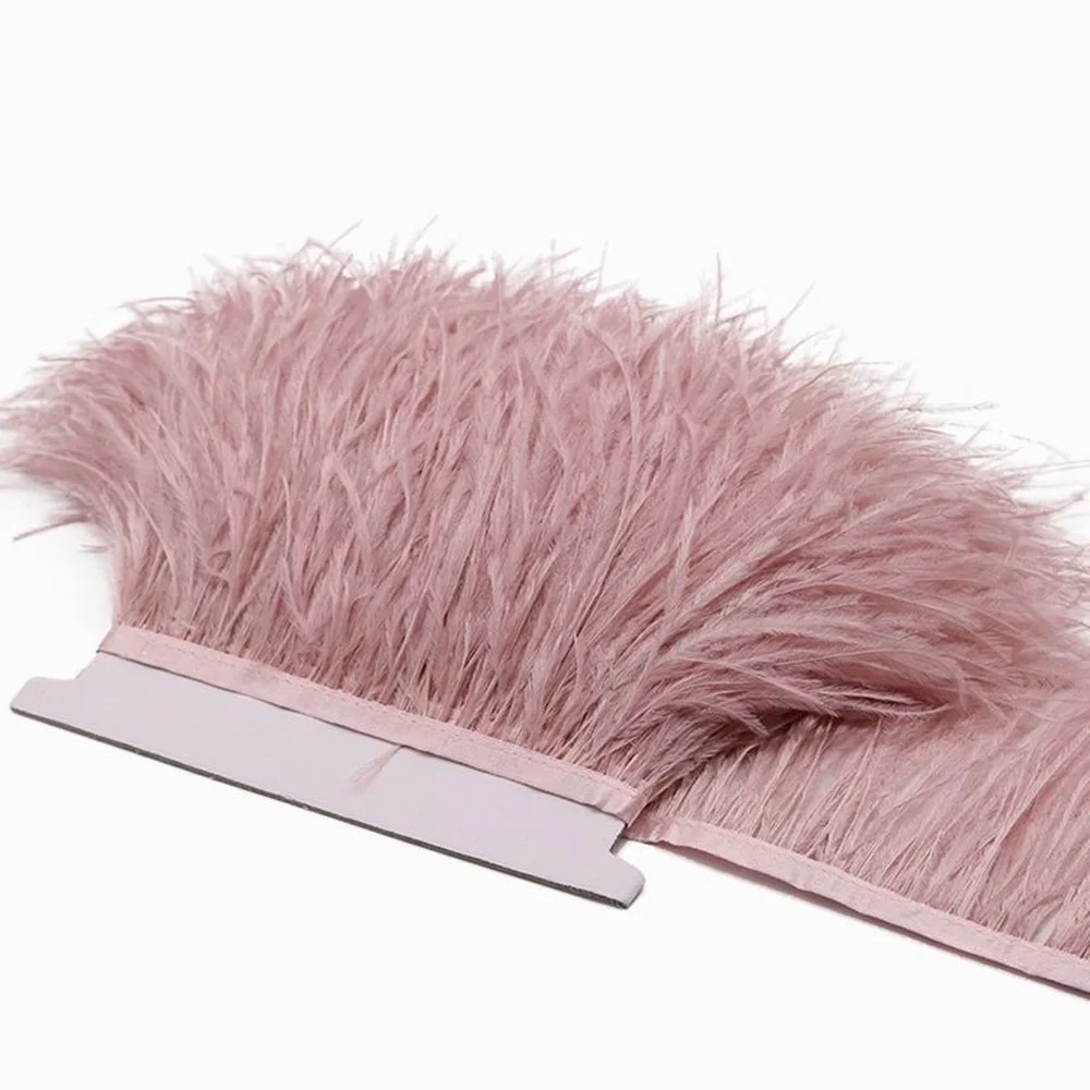 

Wholesale1 Meter Ostrich Feathers Trim 8-10 CM Plumes Ribbon Selvage For DIY Wedding Dress Decoration Crafts Accessories