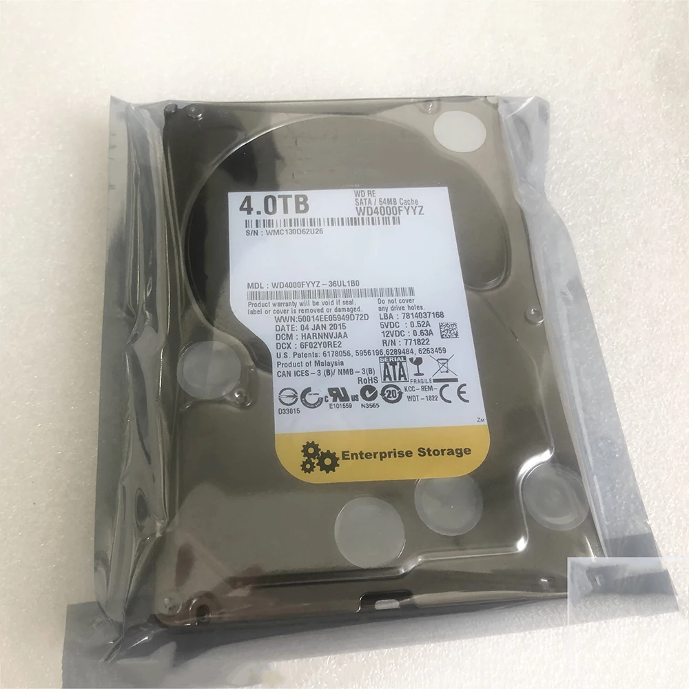 WD4000FYYZ 4T 3.5" Monitoring Desktop Hard Disk Enterprise Server 7200 RPM | Drive