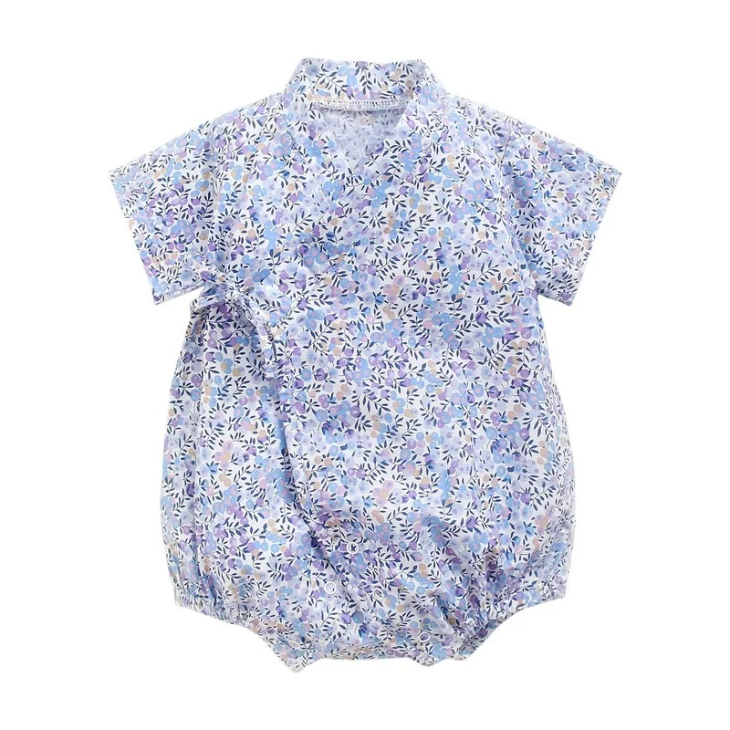 2022 Baby Clothes New Born Baby Items Newborn Clothes Summer Fashion Cute Cotton Cartoon Kimono Style Bodysuit Baby Girl Clothes