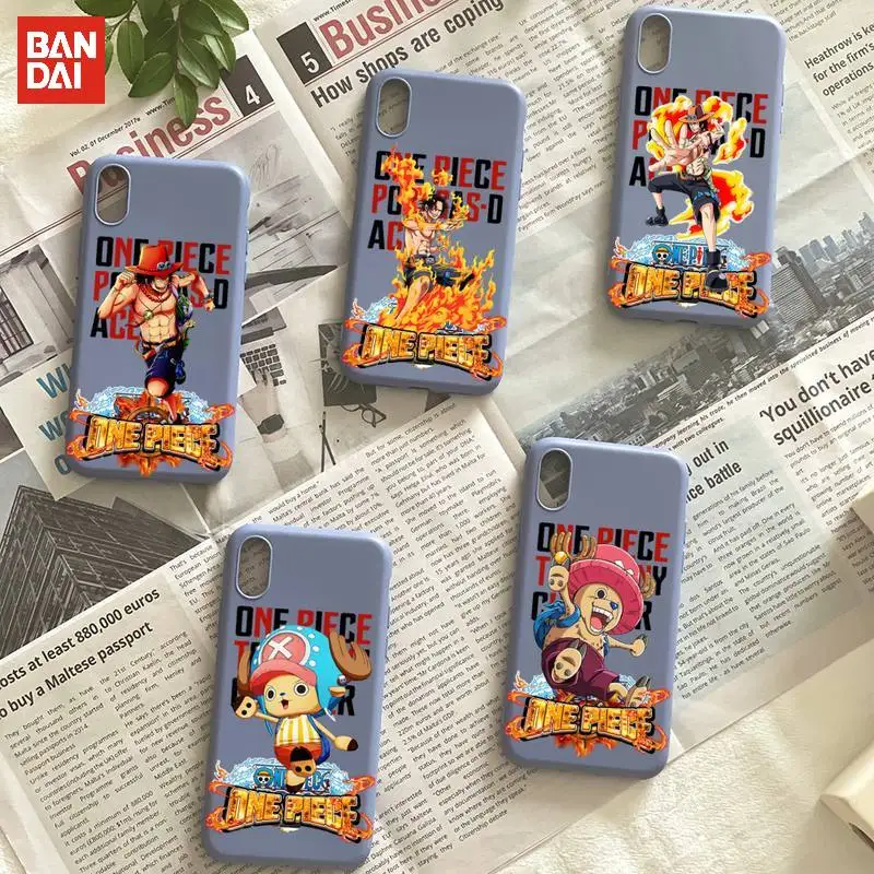 

BANDAI One Piece Phone Case Candy Color Phone Case Cover For Iphone 6 6s 7 8 Plus Xr X Xs 11 12 13 Mini Pro Max